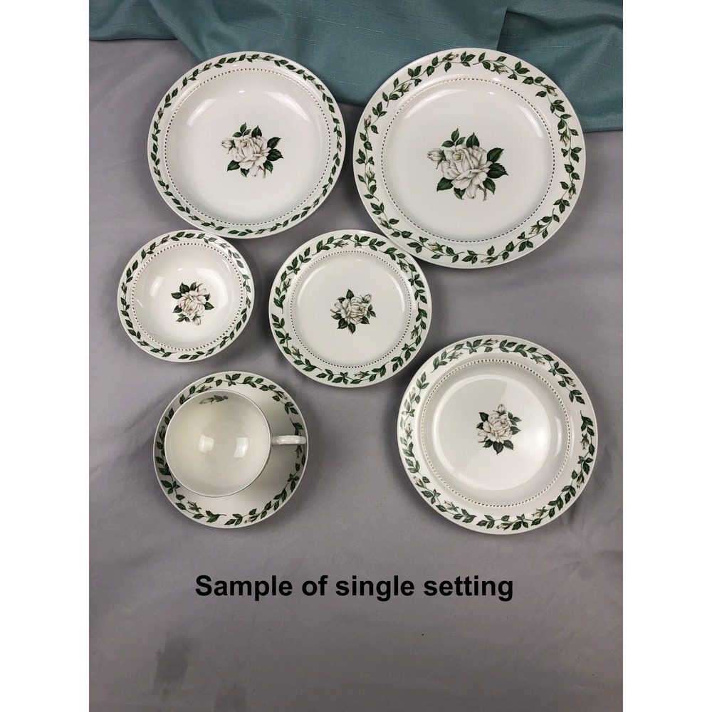 Cameo Rose China Dinnerware Set Single Place Settings Plates Bowls Cups Saucers